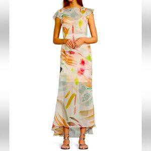 Antonio Melani x M.G. Style Mal Paint Streak Maxi Dress Sz 2 NWT